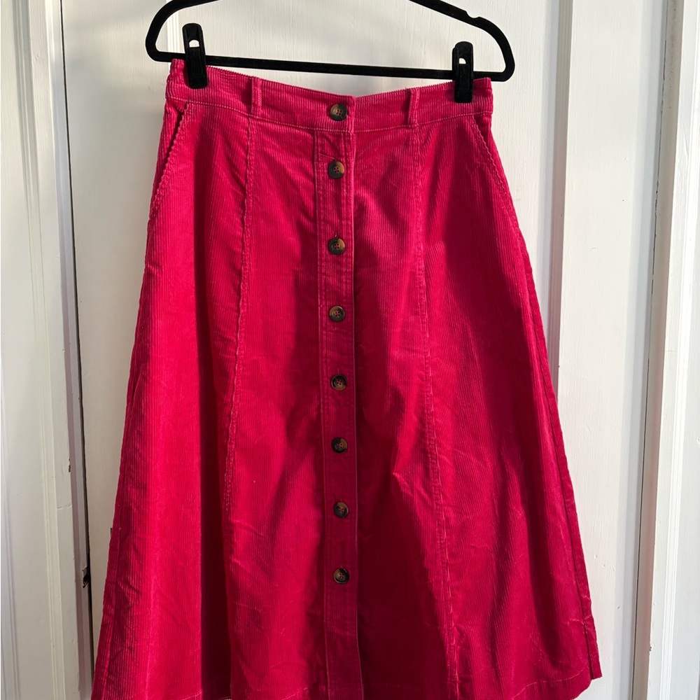 Boden Davina Cord Midi Skirt Cherry Jam - Picture 3 of 6